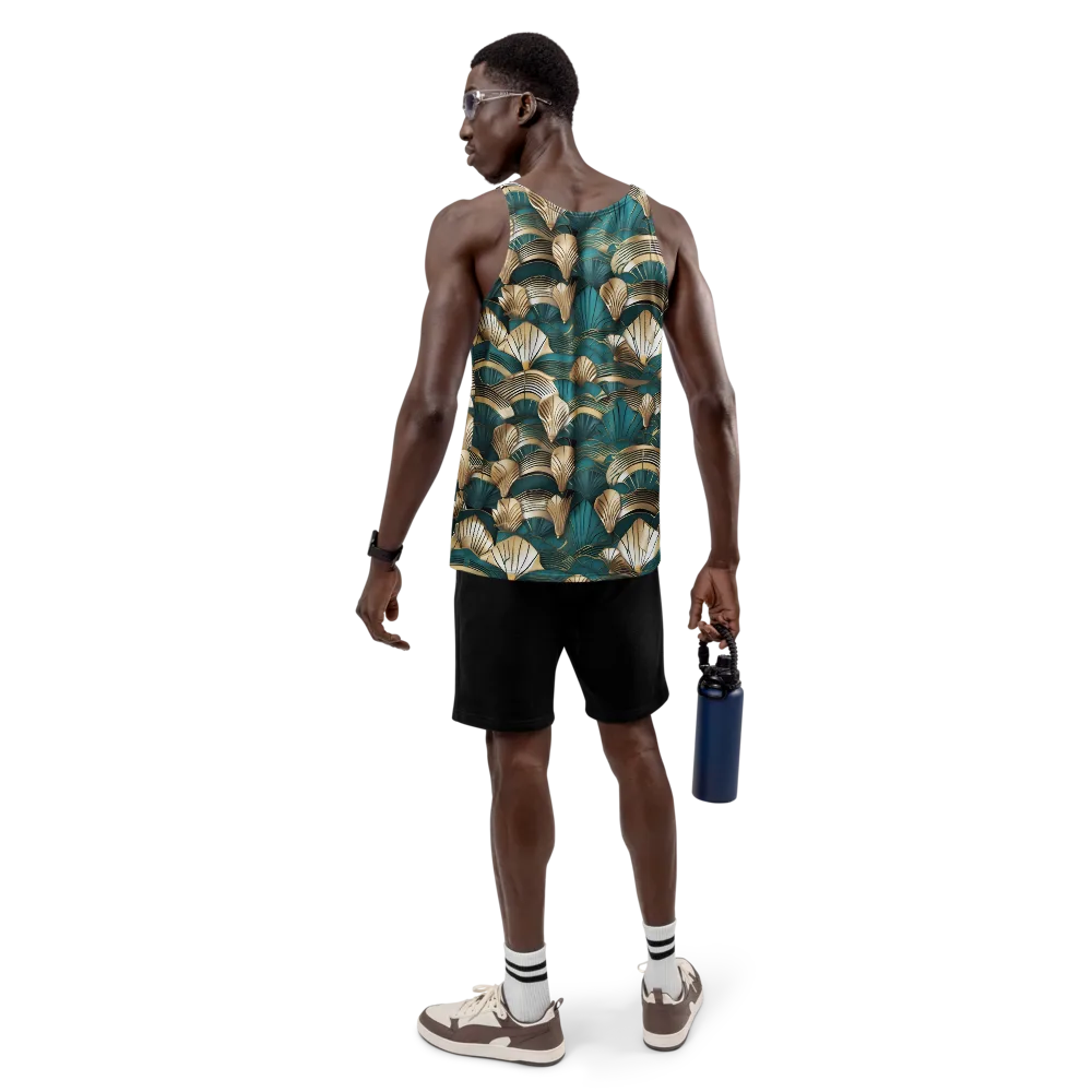 Gilded Fan Deco on Men's Tank Top — Back