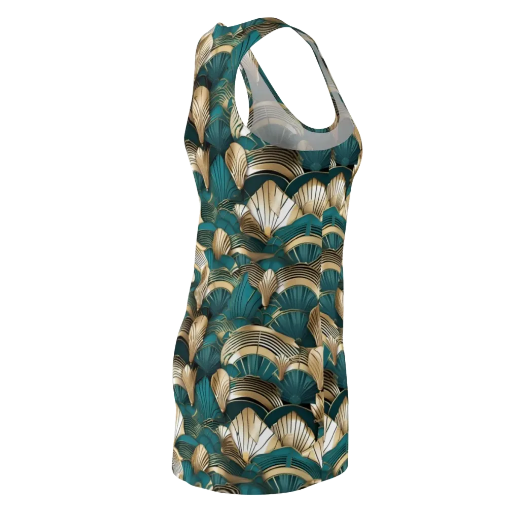 Gilded Fan Deco on Racerback Dress — Back Side