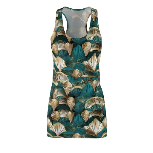 Gilded Fan Deco on a Racerback Dress
