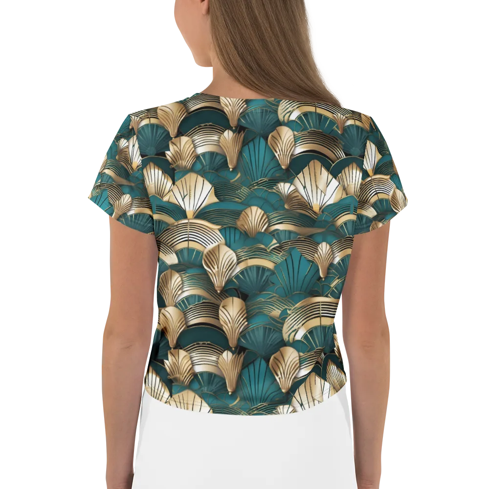 Gilded Fan Deco on Crop Tee — Back