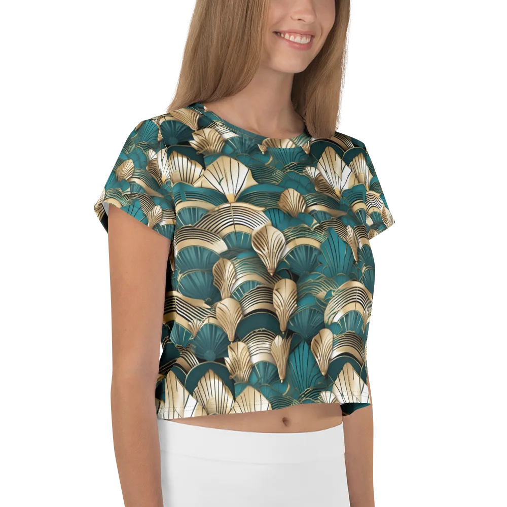 Gilded Fan Deco on Crop Tee — Right