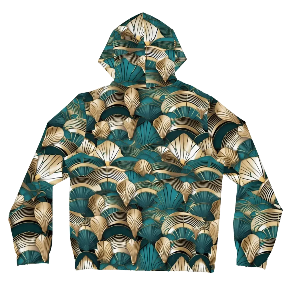 Gilded Fan Deco on Women's Full-Zip Hoodie — Back