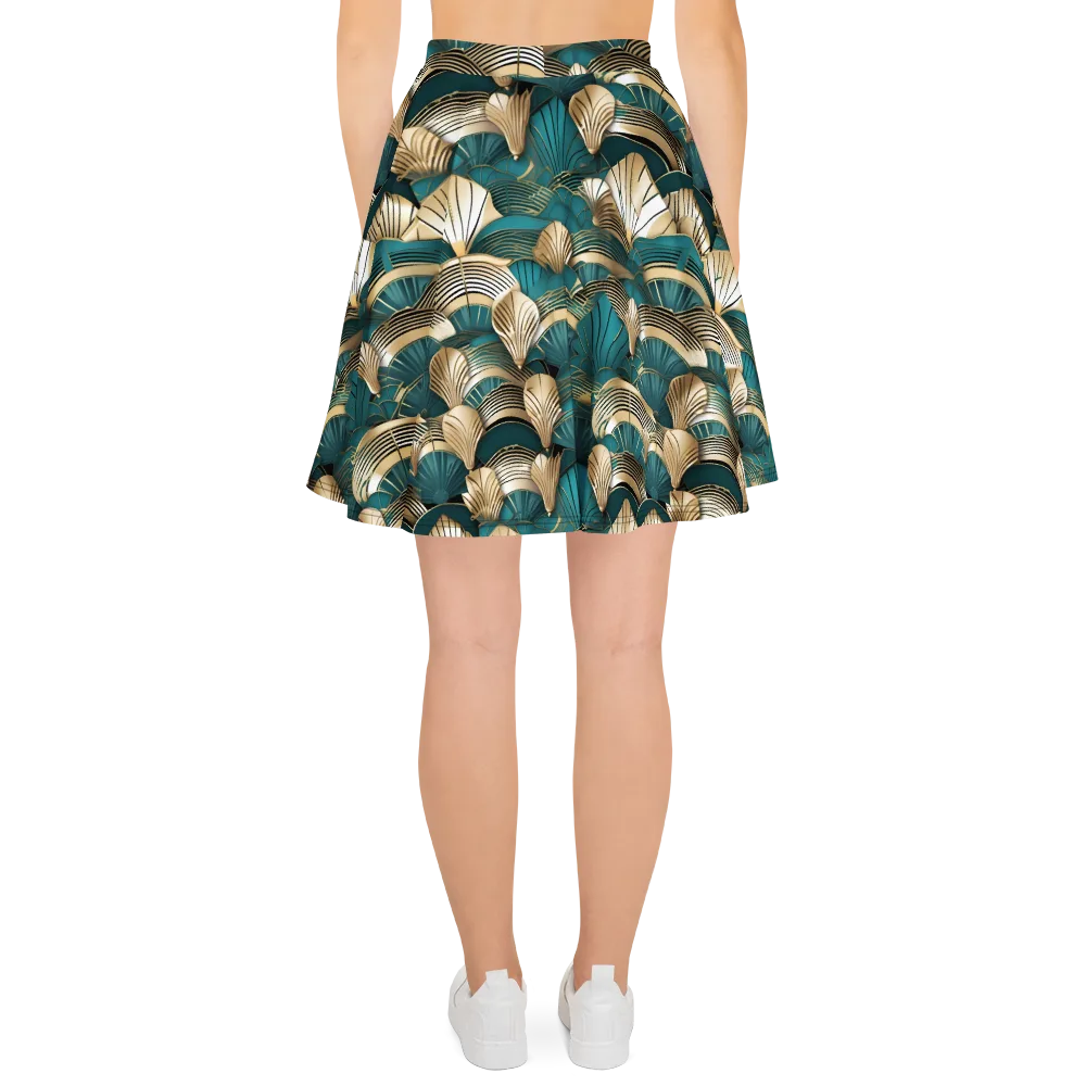 Gilded Fan Deco on Skater Skirt — Back