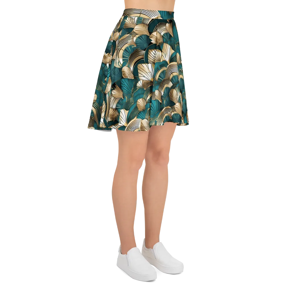 Gilded Fan Deco on Skater Skirt — Right