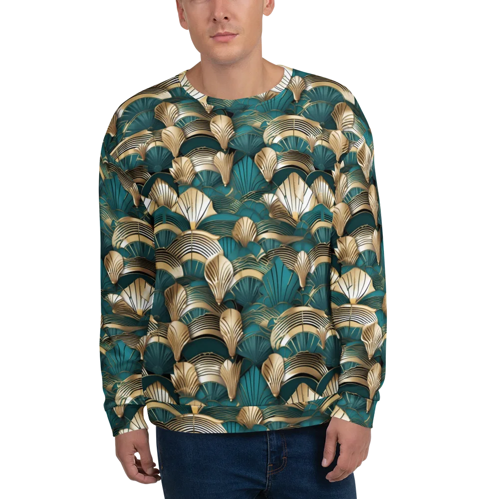 Gilded Fan Deco on Sweatshirt — Front
