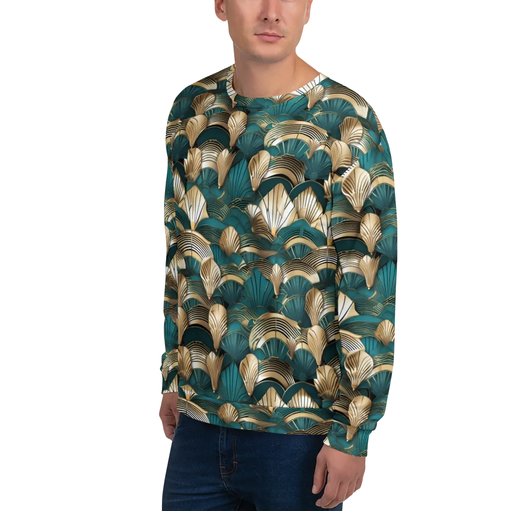 Gilded Fan Deco on Sweatshirt — Left Front