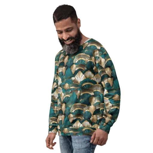 Gilded Fan Deco on a Sweatshirt