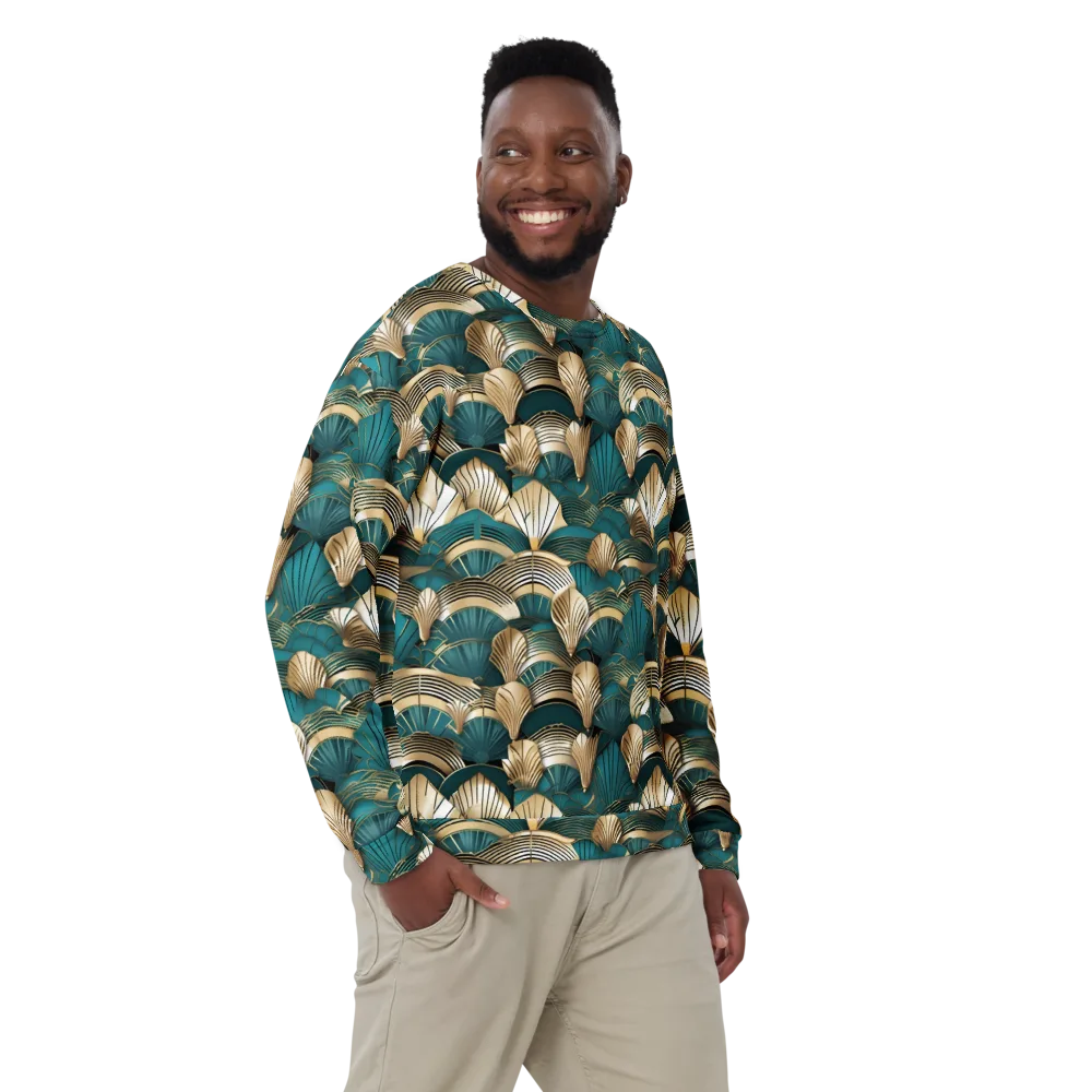 Gilded Fan Deco on Sweatshirt — Front