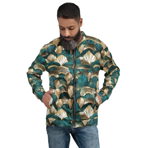Gilded Fan Deco on a Bomber Jacket