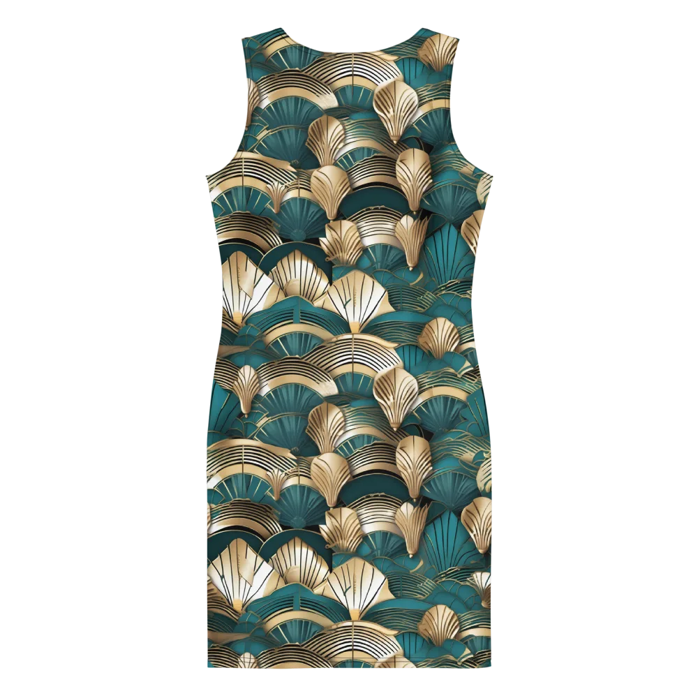 Gilded Fan Deco on Bodycon Dress — Back