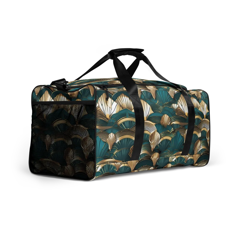 Gilded Fan Deco on Duffle Bag — Right Front