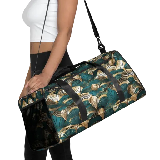 Gilded Fan Deco on a Duffle Bag