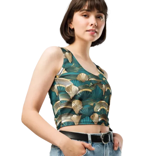 Gilded Fan Deco on a Crop Top