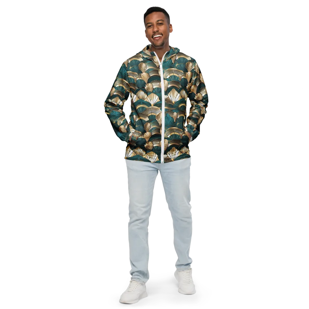 Gilded Fan Deco on Men's Windbreaker — Front