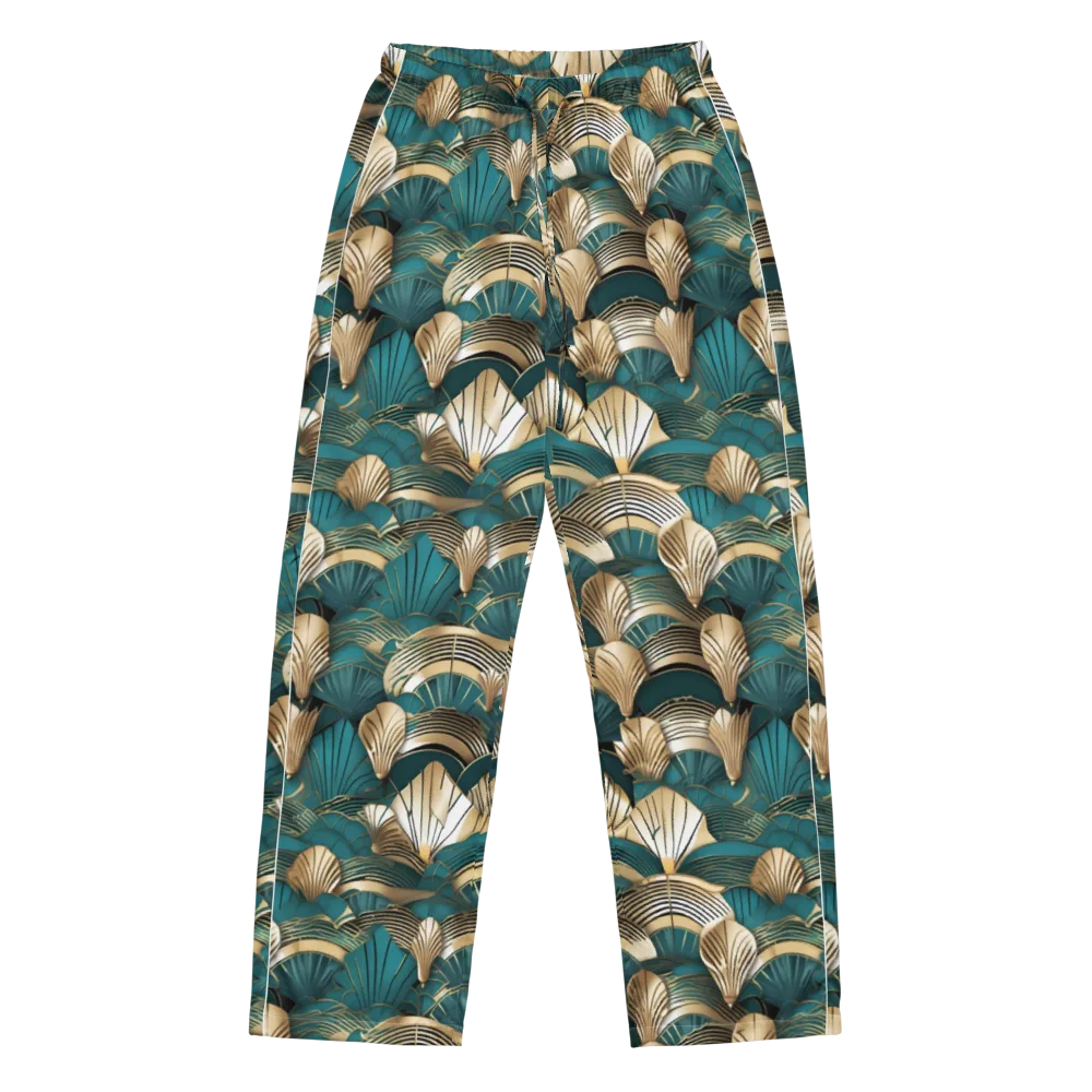 Gilded Fan Deco on Women's Pajama Pants — Front