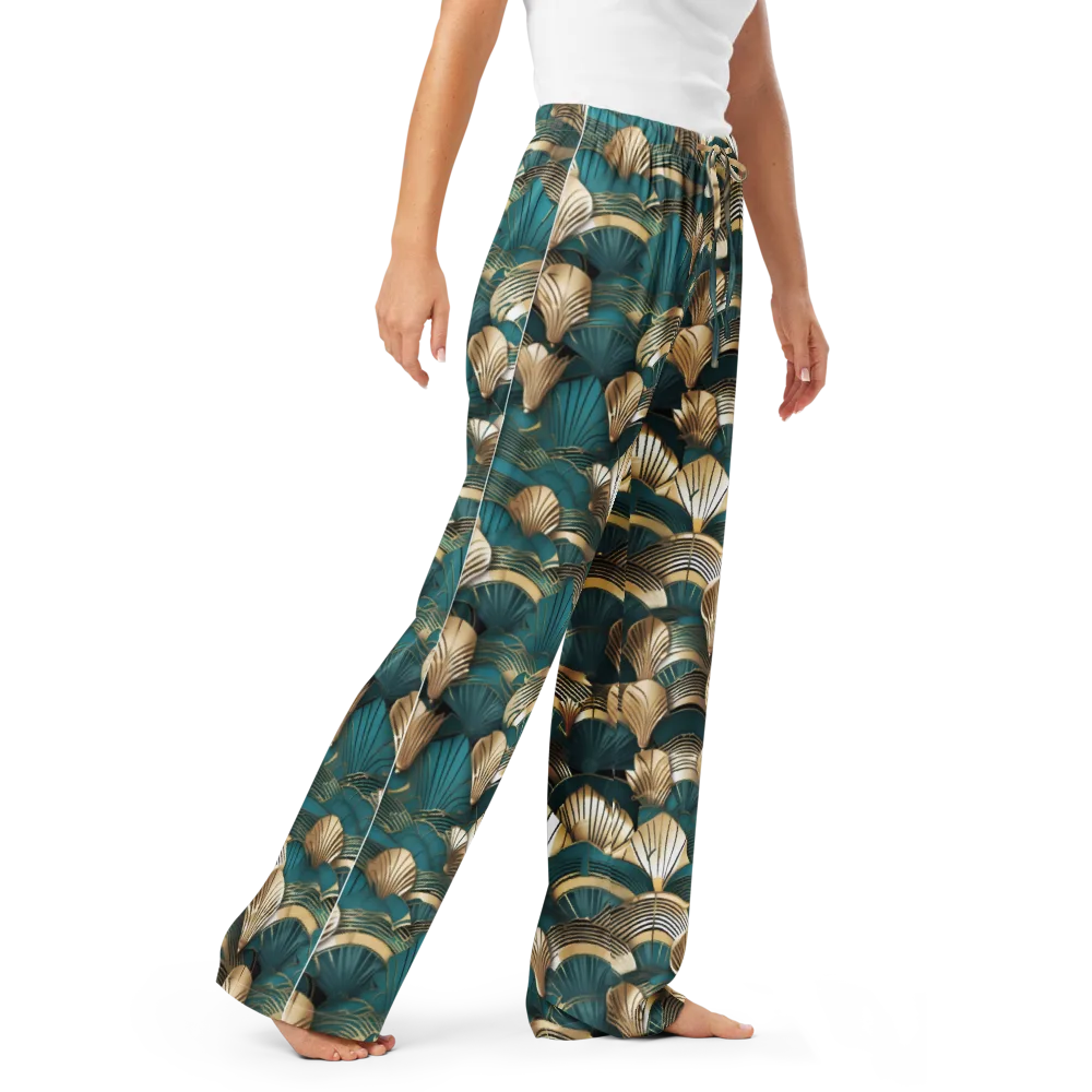 Gilded Fan Deco on Women's Pajama Pants — Right Front
