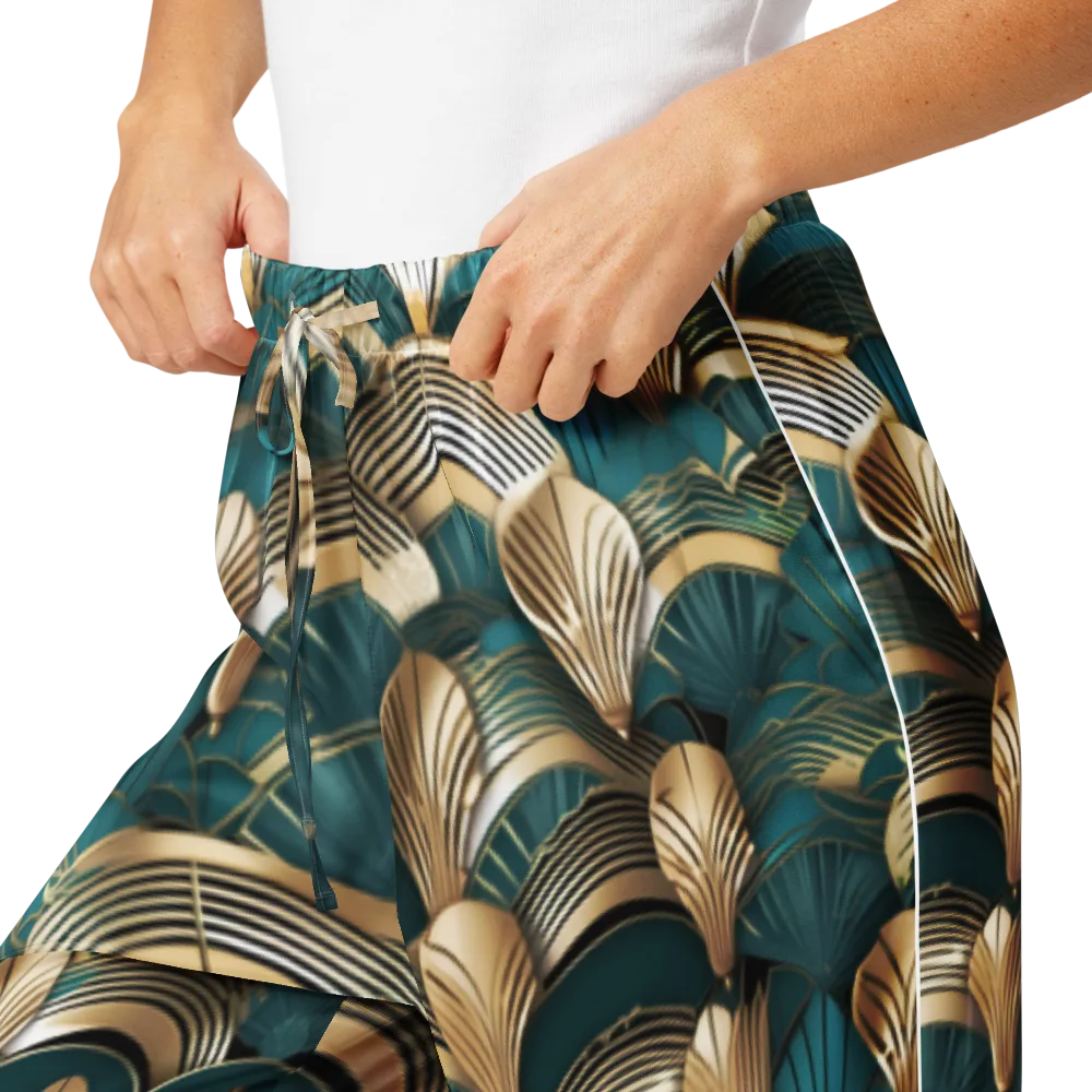Gilded Fan Deco on Women's Pajama Pants — Product details