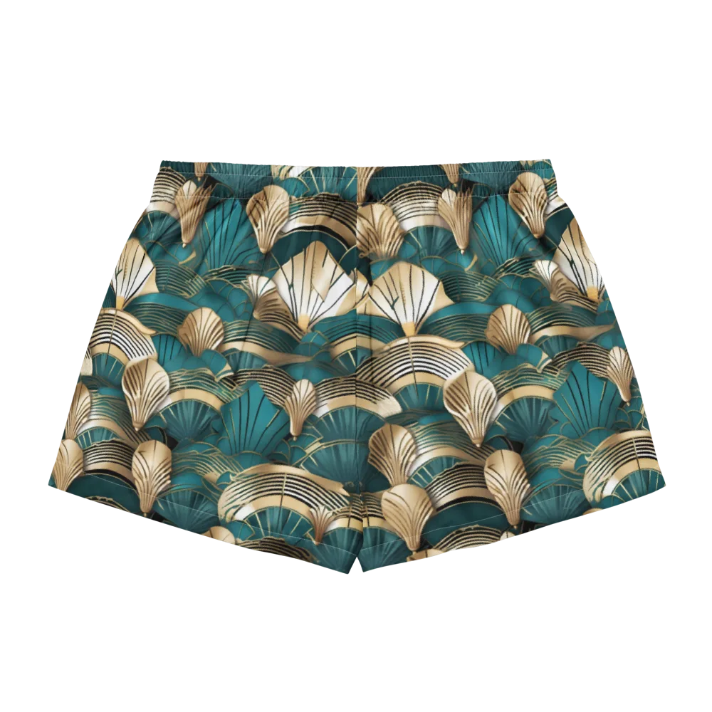 Gilded Fan Deco on Women's Pajama Shorts — Back