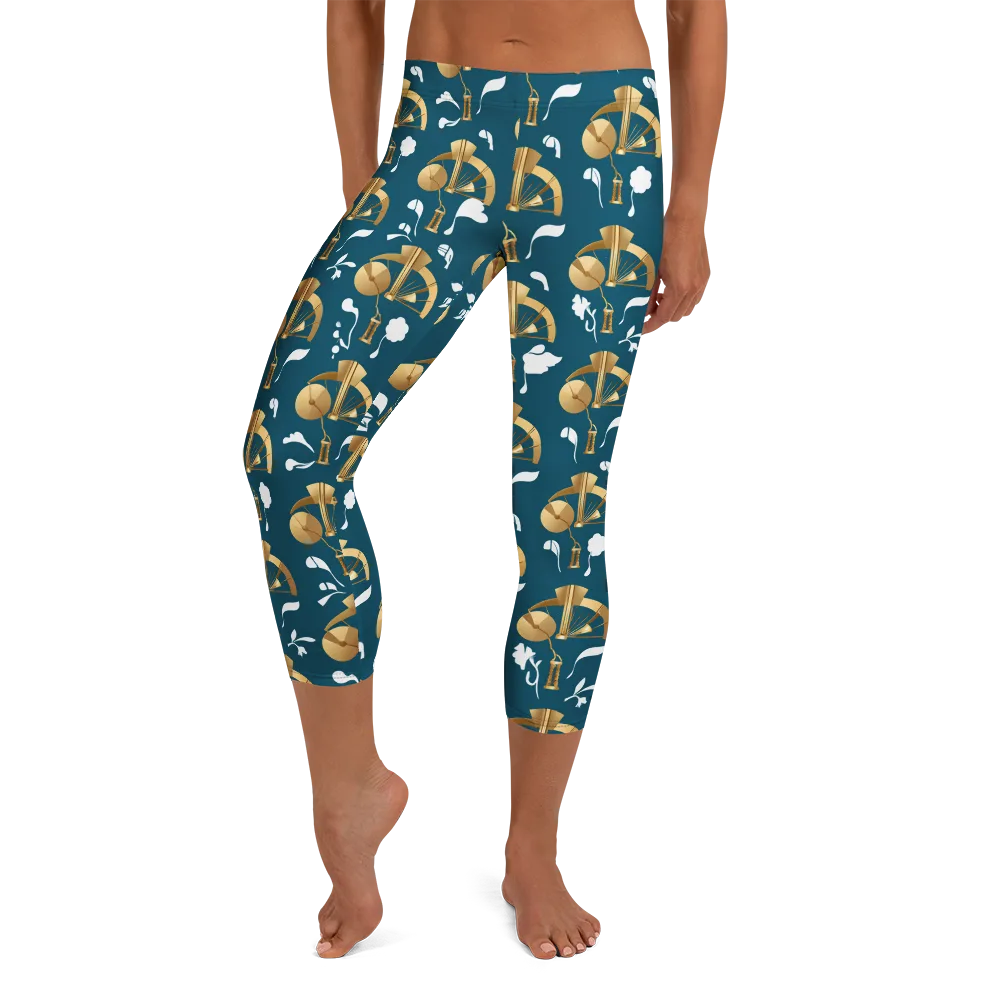 Gilded Soundscape on Capri Leggings — Front