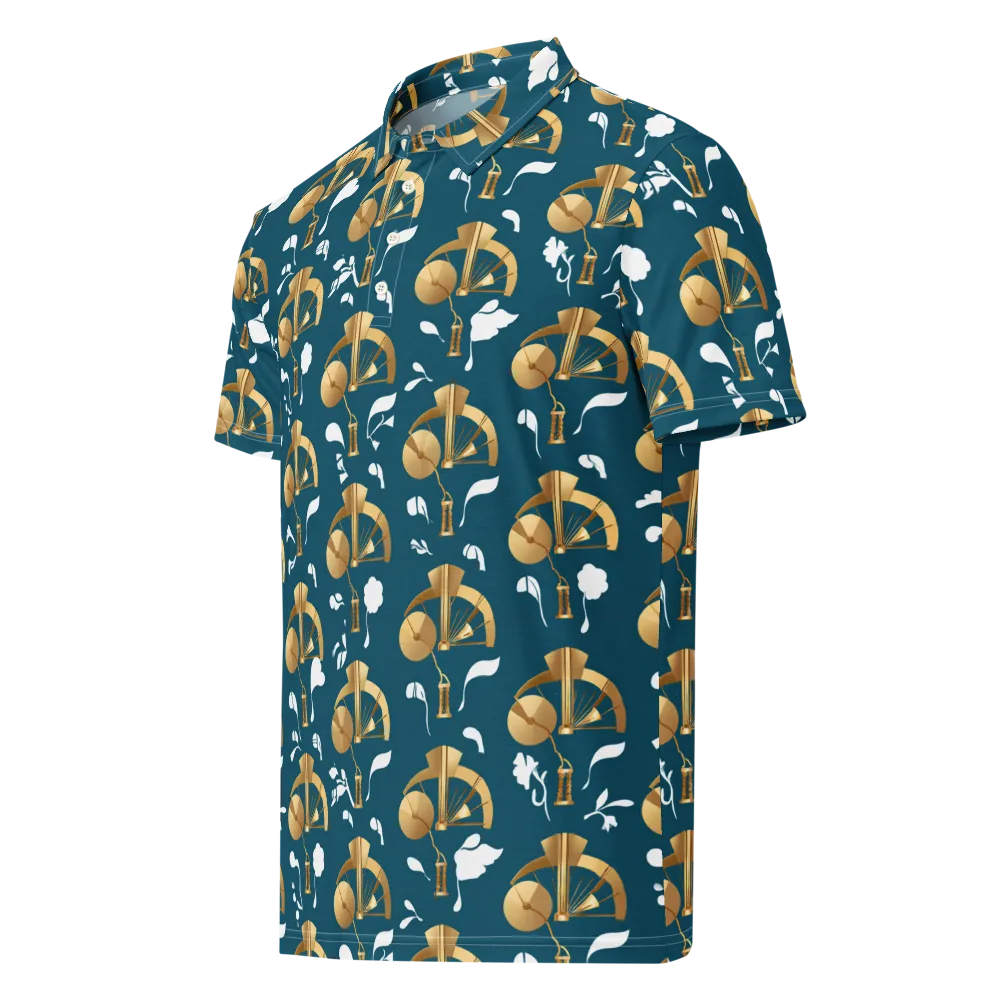 Gilded Soundscape on Men's Slim Fit Polo Shirt — Left Front