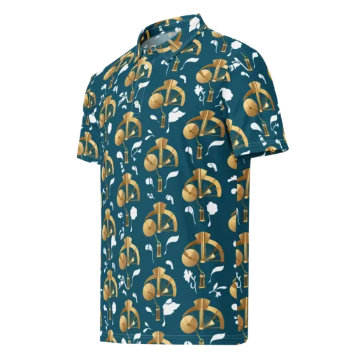 Gilded Soundscape on a Men's Slim Fit Polo Shirt