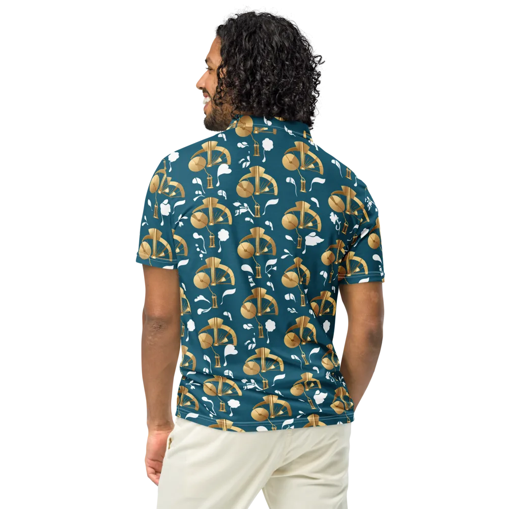 Gilded Soundscape on Men's Slim Fit Polo Shirt — Back