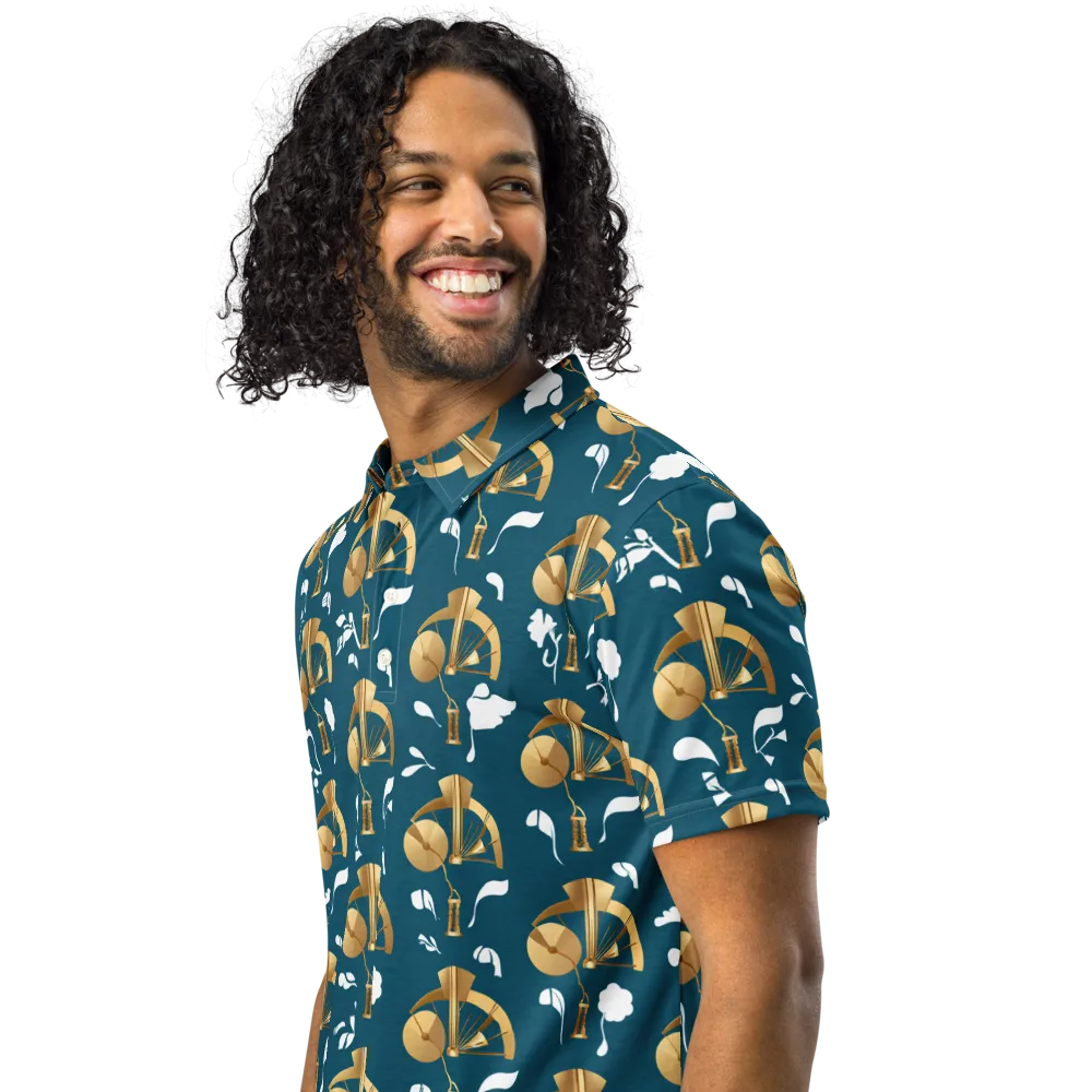 Gilded Soundscape on Men's Slim Fit Polo Shirt — Left Front