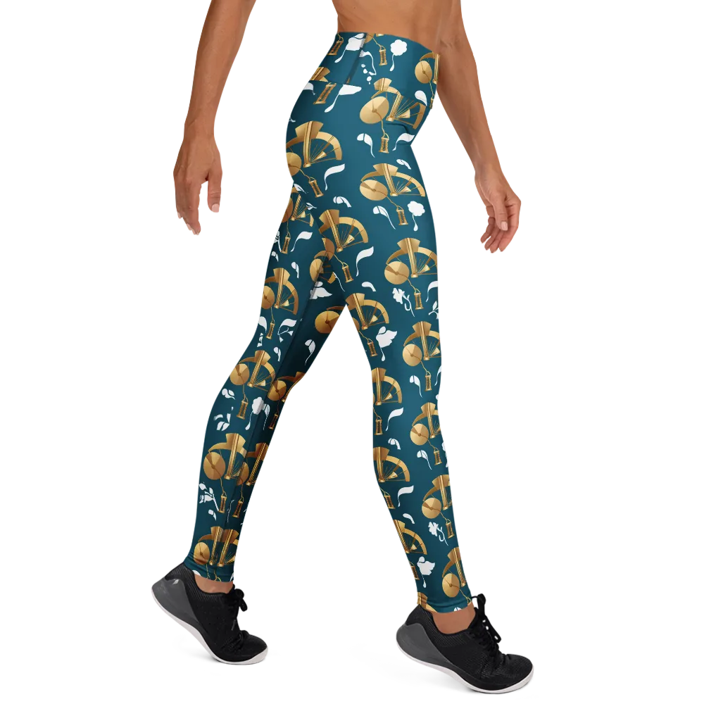 Gilded Soundscape on Yoga Leggings — Right