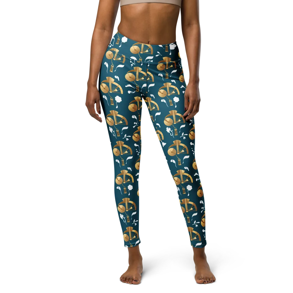 Gilded Soundscape on Yoga Leggings — Front