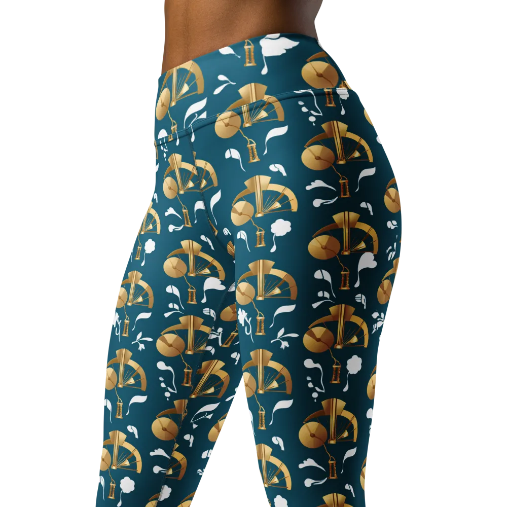 Gilded Soundscape on Yoga Leggings — Left Front