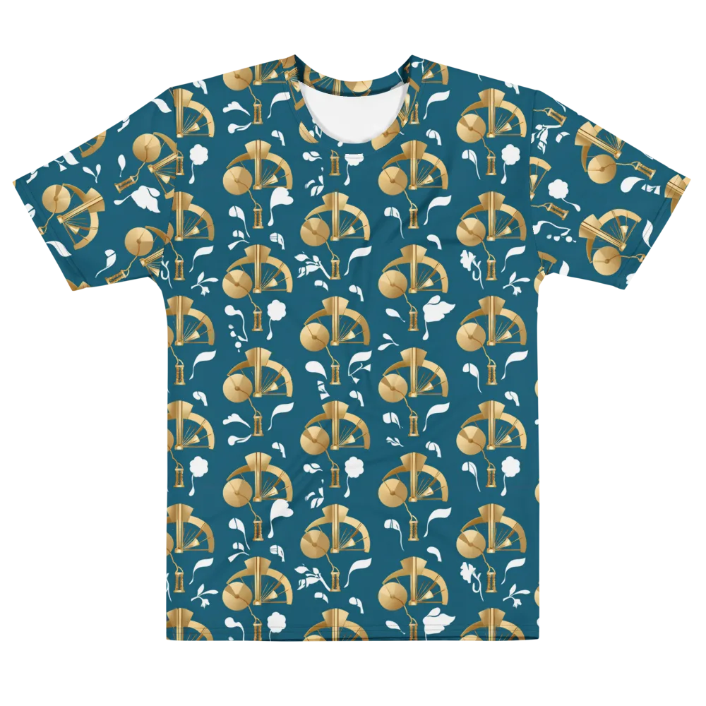 Gilded Soundscape on Men's Cotton Crew Neck T-Shirt — Front