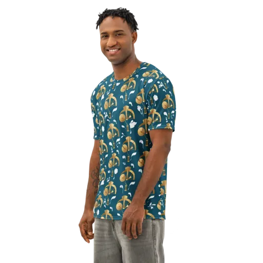 Gilded Soundscape on a Men's Cotton Crew Neck T-Shirt