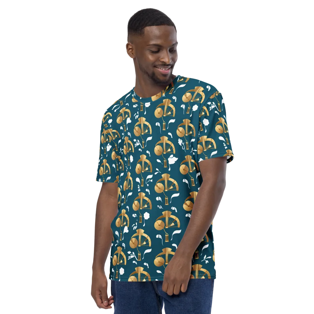 Gilded Soundscape on Men's Crew Neck T-Shirt — Left