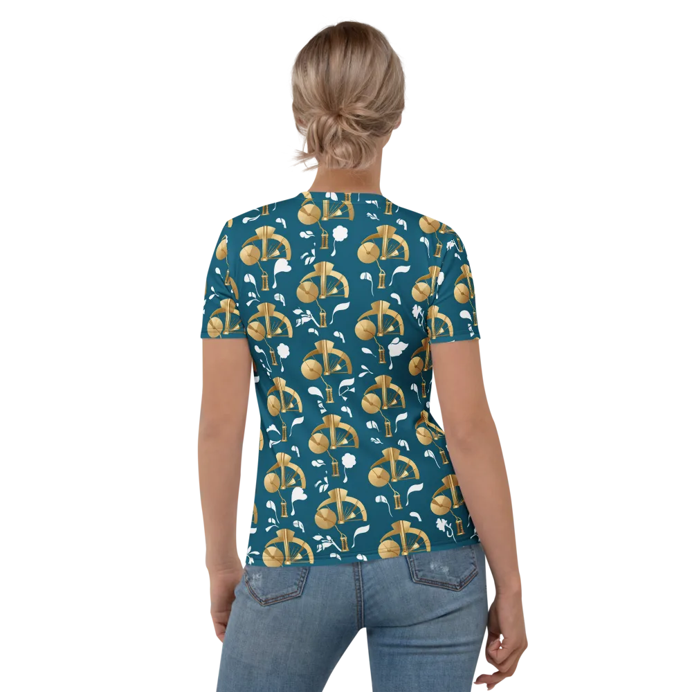 Gilded Soundscape on Women's Crew Neck T-Shirt — Back
