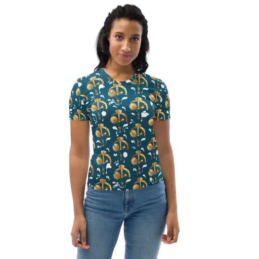 Gilded Soundscape on a Women's Crew Neck T-Shirt