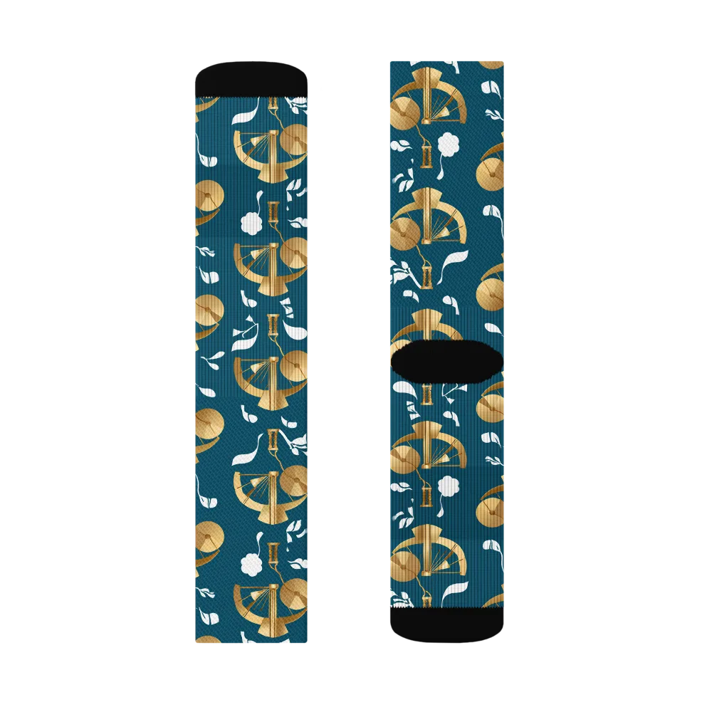 Gilded Soundscape on Socks — Left Sock