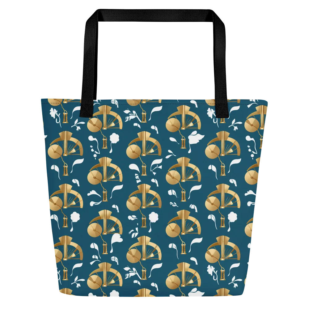 Gilded Soundscape on Large Tote Bag W/ Pocket — Front