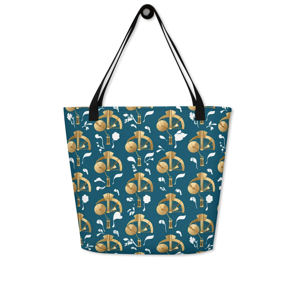 Gilded Soundscape on Large Tote Bag W/ Pocket — Front