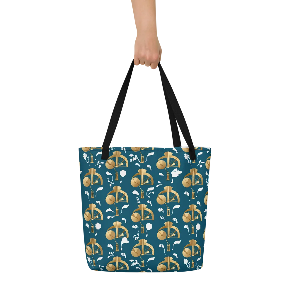 Gilded Soundscape on Large Tote Bag W/ Pocket — Front