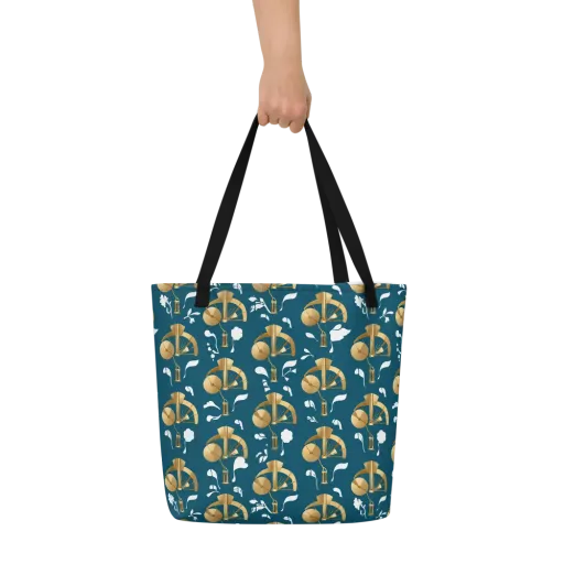 Gilded Soundscape on a Large Tote Bag W/ Pocket