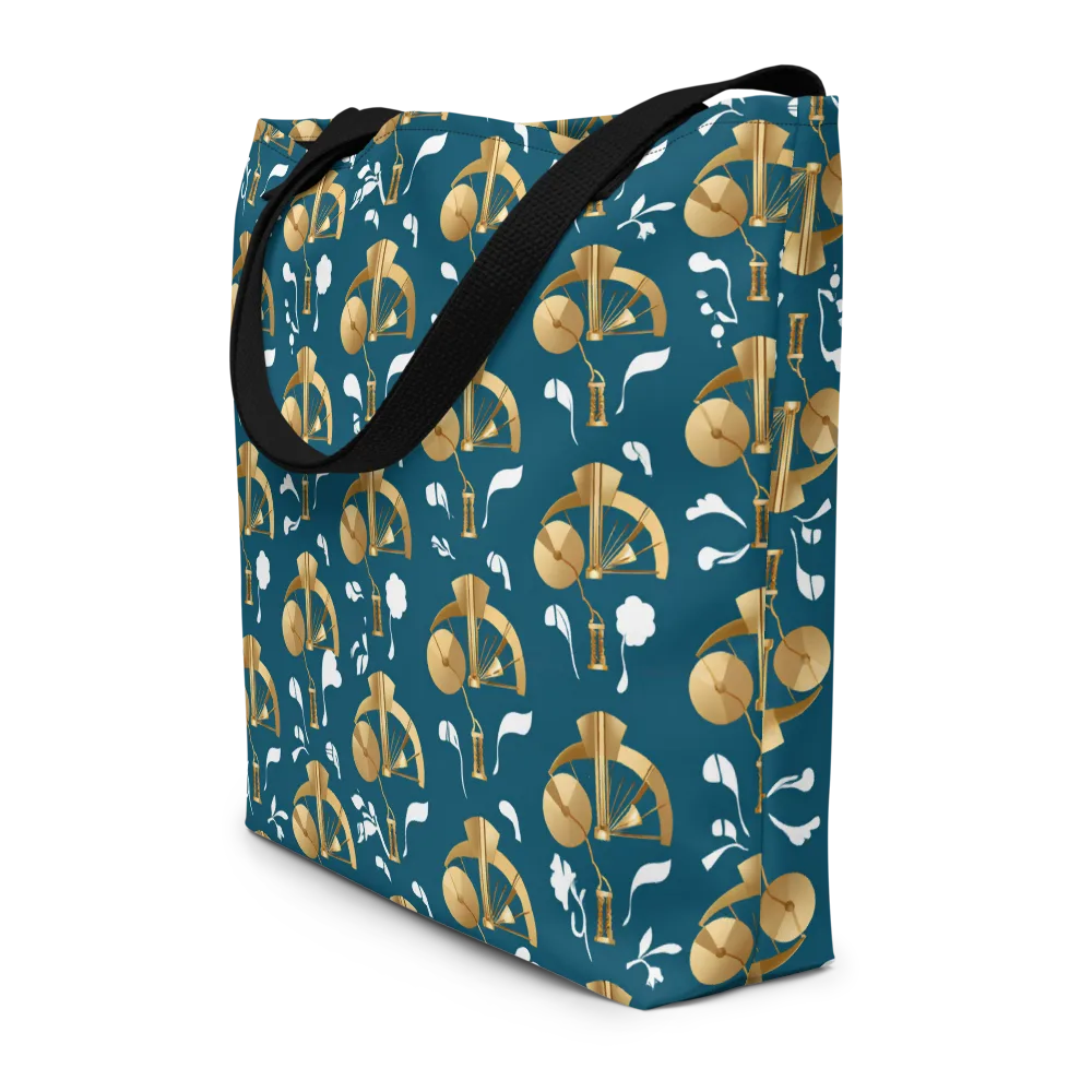 Gilded Soundscape on Large Tote Bag W/ Pocket — Front
