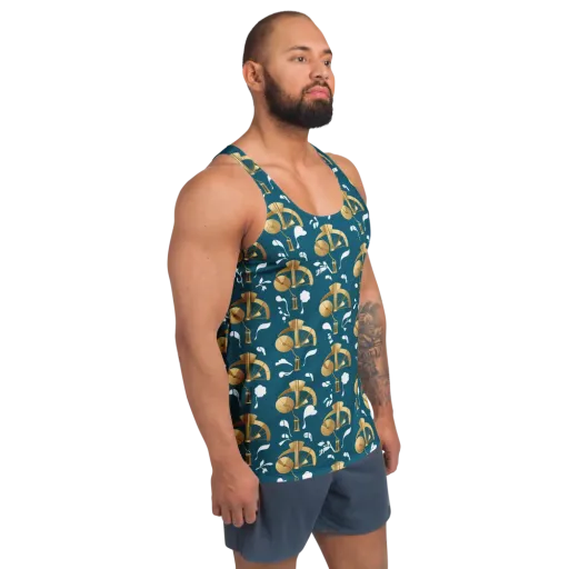 Gilded Soundscape on a Men's Tank Top