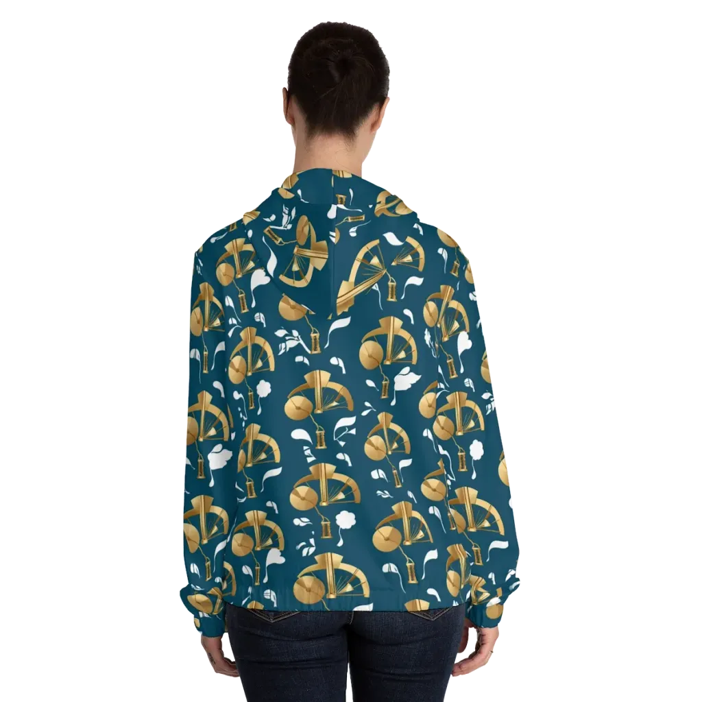 Gilded Soundscape on Women's Full-Zip Hoodie — Back On Person