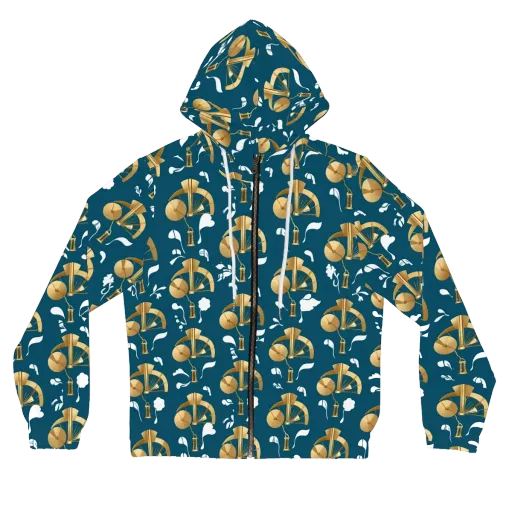 Gilded Soundscape on a Women's Full-Zip Hoodie