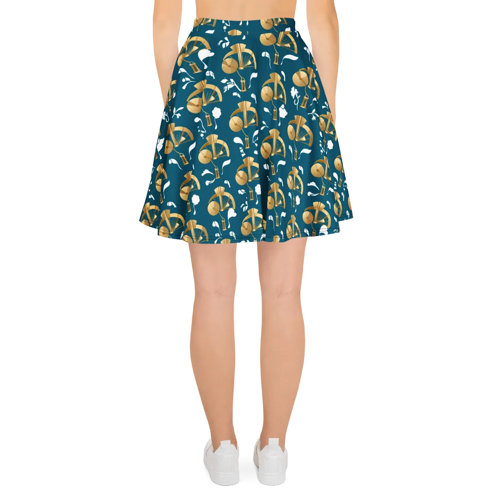 Gilded Soundscape on Skater Skirt — Back