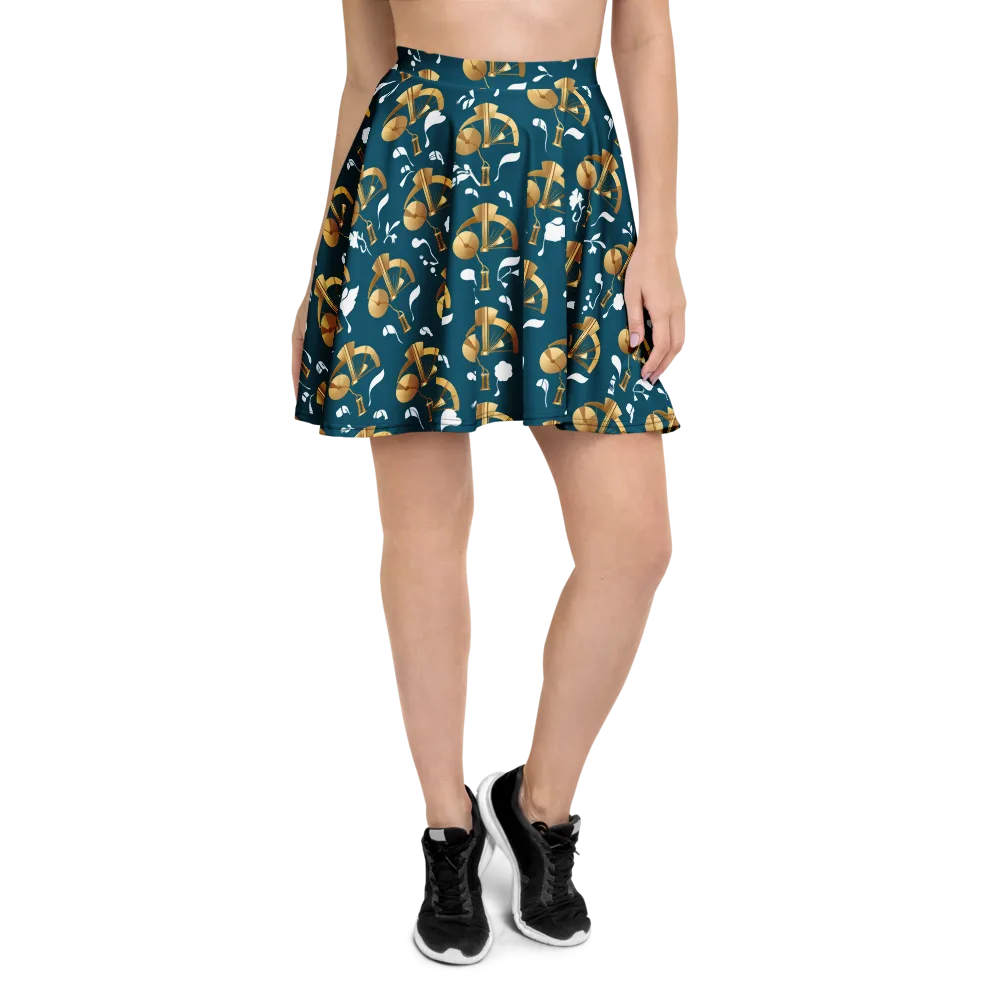 Gilded Soundscape on Skater Skirt — Front