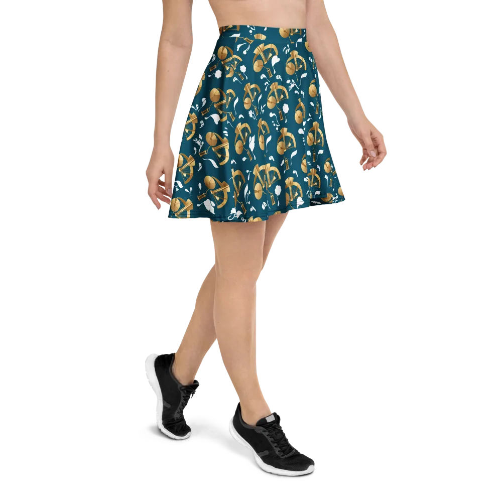 Gilded Soundscape on Skater Skirt — Right