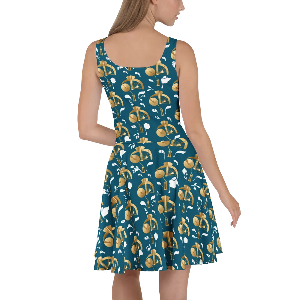 Gilded Soundscape on Skater Dress — Back
