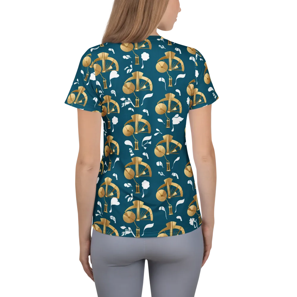 Gilded Soundscape on Women's Athletic T-Shirt — Back