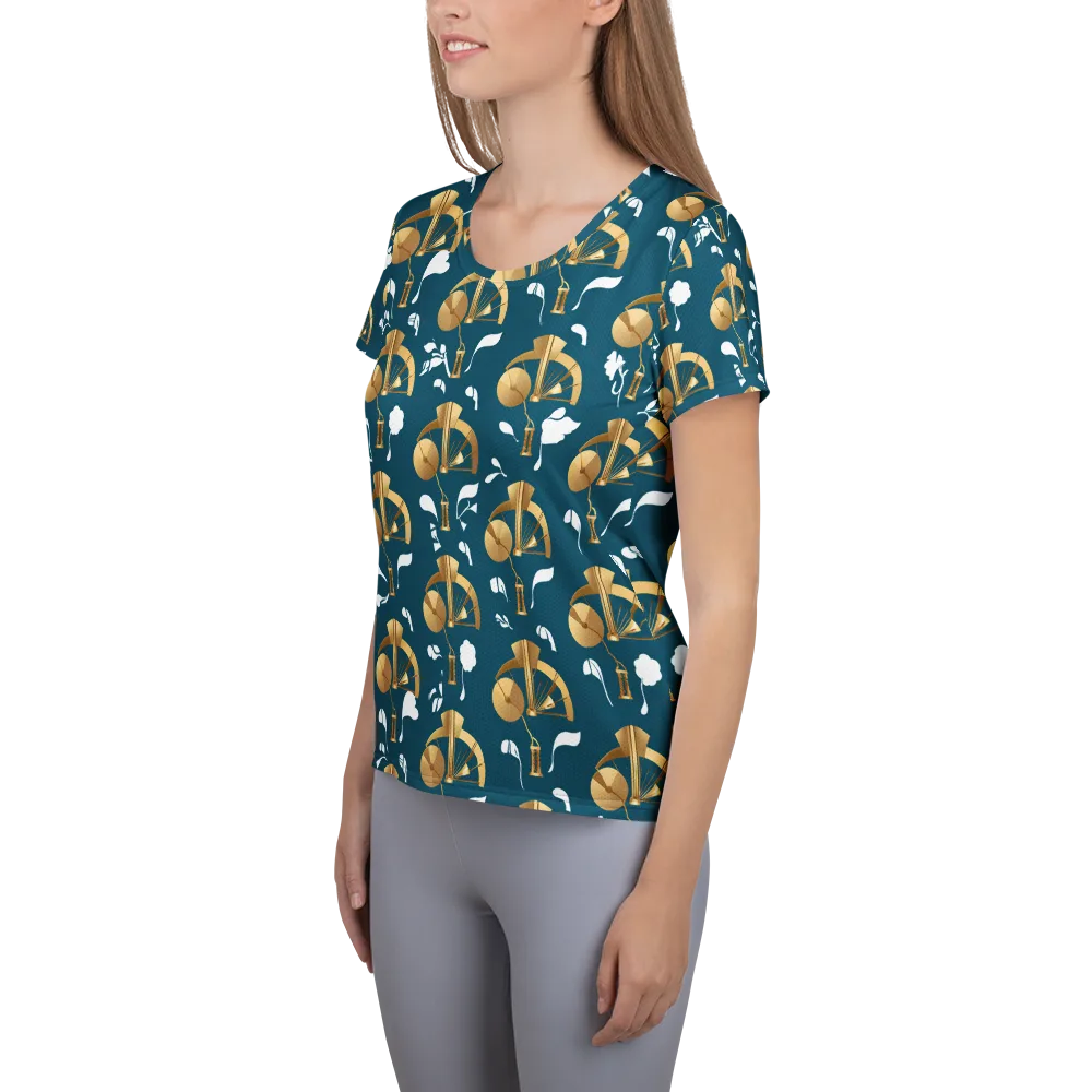 Gilded Soundscape on Women's Athletic T-Shirt — Left
